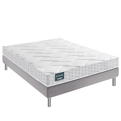 Inside 75 Ensemble Dunlopillo 140*200 cm EUGEN 2 20 cm matelas sommier déco jeu de 4 pieds gris