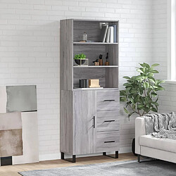 Maison Chic Buffet,Meuble de Rangement,commode pour salon,Cuisine Sonoma gris 69,5x34x180 cm Bois d'ingénierie -MN88253