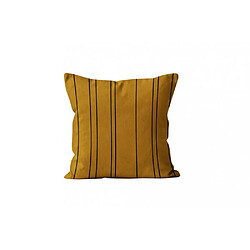 Coussin décoratif 60x60 cm en coton KENT jaune et noir, par Soleil d'ocre 