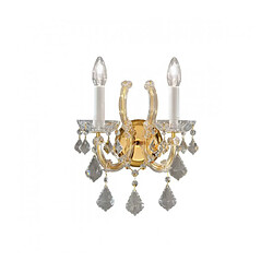 Luminaire Center Applique murale en cristal MARIA LOUISE Or 24 Carats 2 ampoules