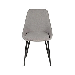 Mes Lot de 2 chaises repas 48x55x84 cm en tissu gris clair - ORMOY