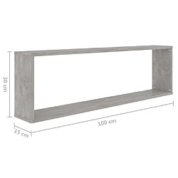 vidaXL Étagères cube murales 2 pcs gris béton bois d'ingénierie pas cher