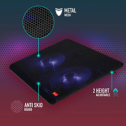 Avis NGS Jetstand Support ventilé pour ordinateurs portables jusqu'à 15"6. lumière LED bleue. Câble USB 2.0. Port USB additionnel