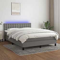 Sommier à lattes,Cadre à lattes de lit et matelas et LED pour Adulte Gris foncé 140x190 cm -MN86108