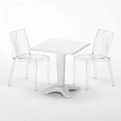 Avis Grand Soleil Table bistrot et 2 chaises colorées poly