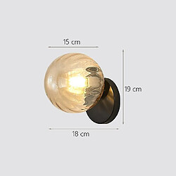 Universal Nordique LED Mur Lune Fer Décoration Moderne Escalier LED Maison Chevet Rond Verre Mur Lampe Bois Appliques E27 (I) 