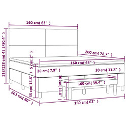 vidaXL Sommier à lattes de lit avec matelas Noir 160x200 cm pas cher