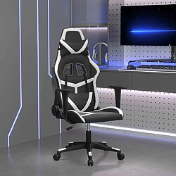 Maison Chic Chaise de jeu, Chaise gaming de massage, Fauteuil gamer d'ordinateur,Chaise de Bureau Noir et blanc Similicuir -GKD23253