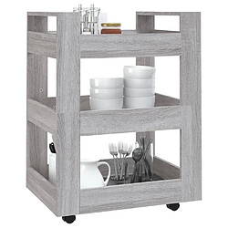 Avis vidaXL Chariot de cuisine Sonoma gris 60x45x80 cm Bois d'ingénierie