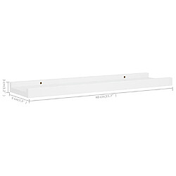 vidaXL Étagères à rebord pour cadre photo 2 pcs Blanc 40x9x3 cm MDF pas cher