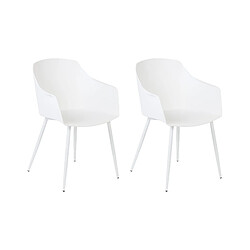 Beliani Chaise de salle à manger Set de 2 Blanc FONDA