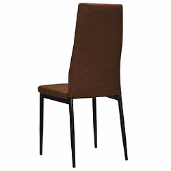 Maison Chic Lot de 4 Chaises à manger,Chaise pour cuisine marron tissu -MN54845 pas cher