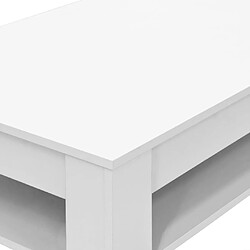 Acheter vidaXL Table basse bois d'ingénierie 110x65x48 cm Blanc