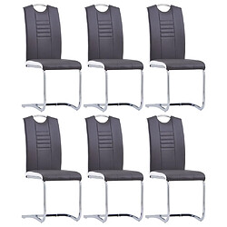 Decoshop26 Lot de 6 chaises de salle à manger cuisine cantilever style moderne en synthétique gris CDS022282