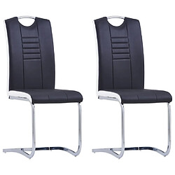 Decoshop26 Lot de 2 chaises de salle à manger cuisine cantilever design moderne synthétique noir CDS020377 