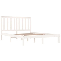 Avis vidaXL Cadre de lit sans matelas blanc bois de pin massif