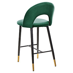 Beliani Tabouret de bar Set de 2 Velours Vert émeraude FALTON pas cher