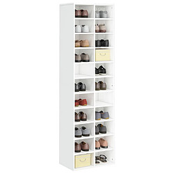 Avis Maison Chic Armoire à Chaussures,Meuble de Rangement à Chaussures blanc brillant 54x34x183cm bois ingénierie -MN96356