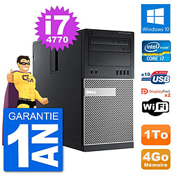 PC Tour Dell 9020 Intel Core i7-4770 RAM 4Go Disque Dur 1To Windows 10 Wifi · Occasion 