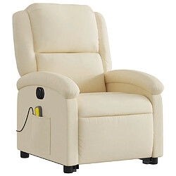 Avis Maison Chic Fauteuil Relax pour salon, Fauteuil inclinable de massage électrique Crème Tissu -GKD14719