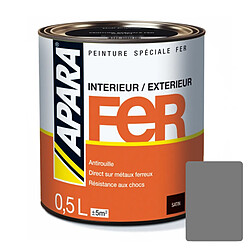 Peinture Fer Satin - APARA-0.5 litre-Gris Anthracite (proche RAL 7037)