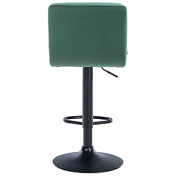 Decoshop26 Lot de 2 tabourets de bar en velours vert avec coutures décoratives pied en trompette métal noir 10_0004398 pas cher