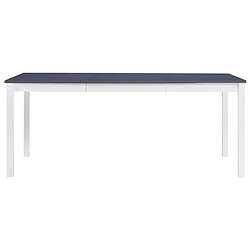 vidaXL Table à manger Blanc et gris 180x90x73 cm Bois de pin