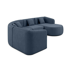 Lisa Design Ikare - canapé modulable d'angle droit - 5 places - avec méridienne - en tissu Ikare - canapé modulable d'angle droit - 5 places - avec méridienne - en tissu - Bleu