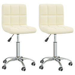 Decoshop26 Lot de 2 chaises de salle à manger cuisine design moderne tissu crème CDS020431 