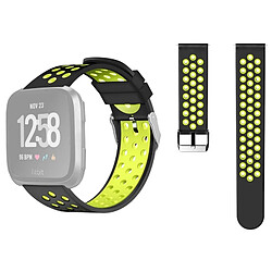 Wewoo Pour Fitbit Versa Simple Bracelet De Montre En Silicone Noir + Jaune 