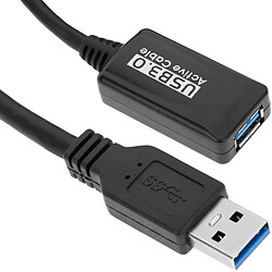 Bematik Câble d'extension avec amplificateur USB-A 3.0 mâle vers USB-A 3.0 femelle 5 m noir