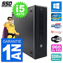 PC HP ProDesk 600 G1 SFF Intel Core i5-4570 RAM 32Go SSD 960Go Windows 10 Wifi · Occasion 