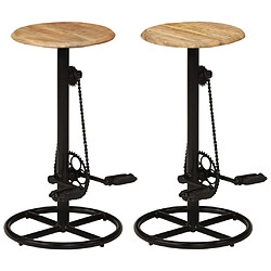 vidaXL Chaises de bar lot de 2 bois de manguier solide 