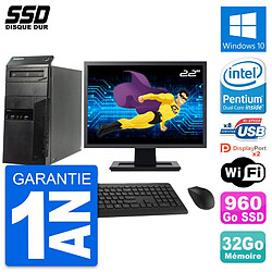 PC Tour Lenovo M83 Ecran 22" Intel G3220 RAM 32Go SSD 960Go Windows 10 Wifi · Occasion 