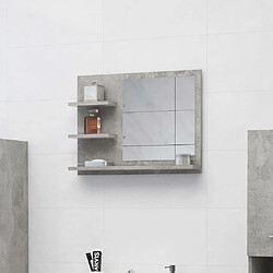 Maison Chic Miroir moderne de salle de bain,Décoration Miroir mural Bain Gris béton 60x10,5x45 cm Aggloméré -MN15775