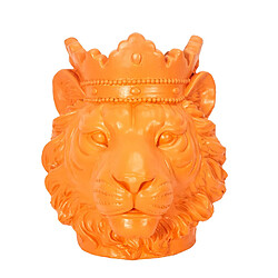 Toilinux Cache-pot Lion pour plante - Intérieur et Extérieur - Hauteur 35 cm - Orange