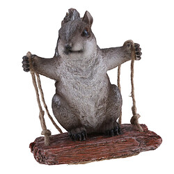 Acheter résine simulation swing animal figurine jardin ornement décor gris écureuil