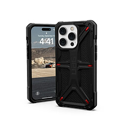 Urban Armor Gear UAG Monarch Housse de Protection Compatible Apple iPhone 14 Pro [Chargement sans Fil, Protection 5 Couches Conforme aux Normes Militaires, Bord surélevé] Noir/Kevlar 