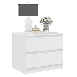 Maison Chic Table de chevet,Table de nuit,Table d'appoint pour salon Blanc 50x39x43,5 cm Aggloméré -MN78709 pas cher