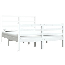 Avis Maison Chic Lit Moderne Chambre - Cadre/structure de lit pour adulte Blanc Bois de pin massif 120x190 cm Petit Double -MN58729