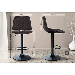 Non Lot de 2 tabourets de bar Divo tissu noir