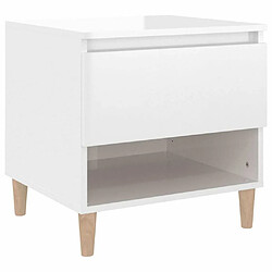 Maison Chic Table de chevet,Table de Nuit,Meuble de Rangement Blanc brillant 50x46x50 cm Bois d’ingénierie