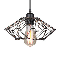 Stoex E27 Lustre suspension Industrielle vintage abat jours cage 20cm corde ajustable E27 Lustre suspension Industrielle vintage abat jours cage 20cm corde ajustable luminaire, E27 Noir