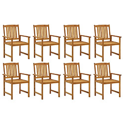 Avis Maison Chic Lot de 8 Chaises de jardin,Fauteuil d'extérieur avec coussins Bois d'acacia solide -MN35121