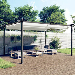 vidaXL Tonnelle de jardin avec toit rétractable 4x3 m Crème 