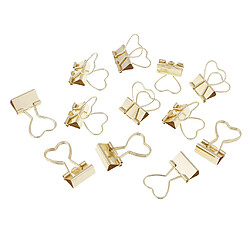 12 Pièces Métal Foldback Binder Clips École Bureau Papier Clips Or pas cher