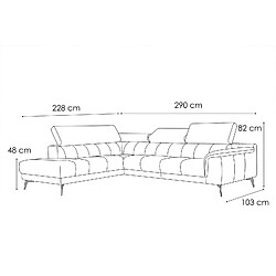 Acheter Courtois Laville Canapé d'angle gauche 5 places tissu gris - Fiero