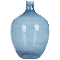 Beliani Vase décoratif ROTI fait à la main Verre 39 cm Bleu 