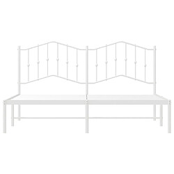 Maison Chic Lit adulte 160x200cm- Cadre de lit métal avec tête de lit pour chambre blanc -MN64507 pas cher