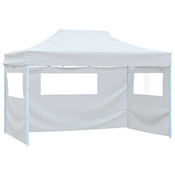 vidaXL Tente de réception pliable avec 3 parois 3x4 m Acier Blanc 